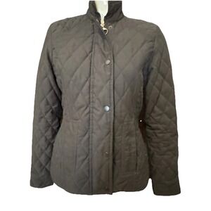 Barbour Women's Black Flyweight Cavalry Quilted Jacket Size US 4